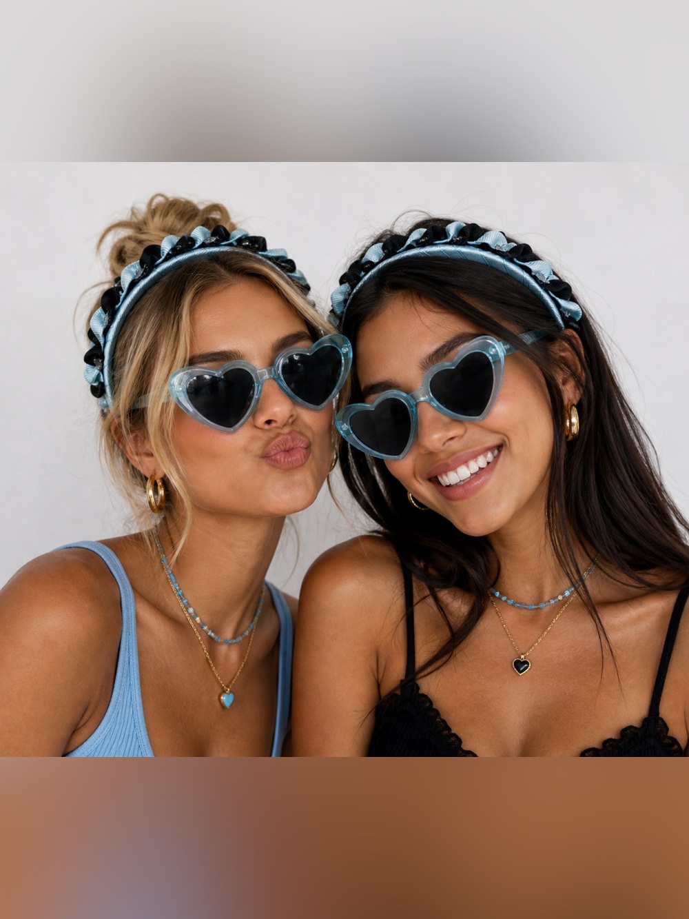 Hand Crafted Blue and Black Beaded Headbands